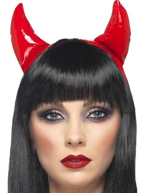 Hen Night Fancy Dress Halloween Red Devil Devils Pvc Horns And Headband Halloween Hats