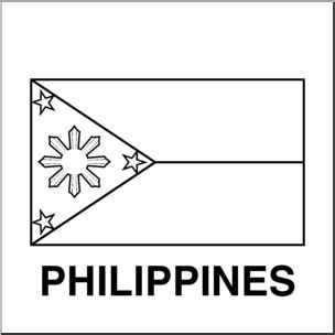 Colors the flag of the philippines played a significant part in the fight for independence against the spaniards. Clip Art: Flags: Philippines B&W I abcteach.com | abcteach