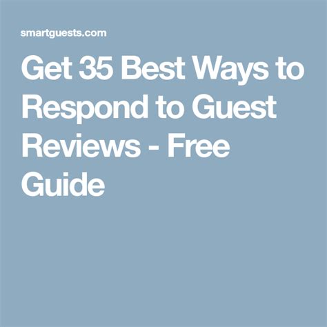 Get 35 Best Ways To Respond To Guest Reviews Free Guide Free Guide