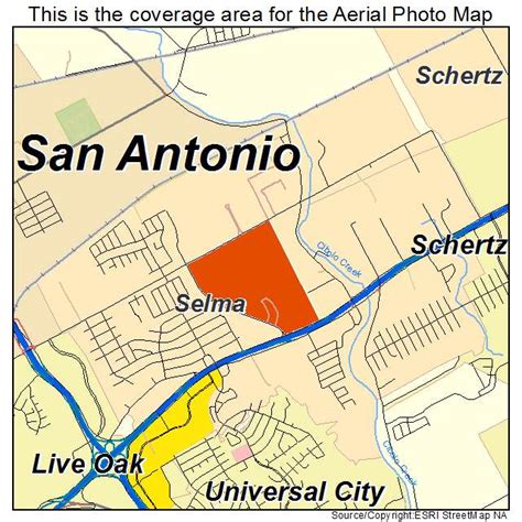 Aerial Photography Map Of Selma Tx Texas