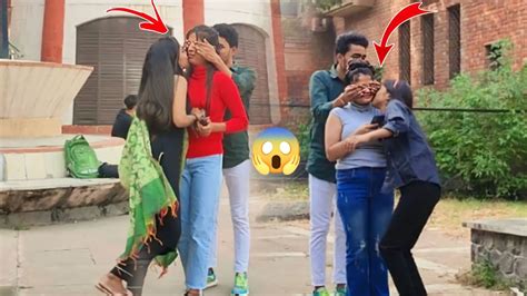 Closing Eyes 👀 Cute 🥰 Girls Romantic Prank Part 2 Gulshan Shakya Youtube