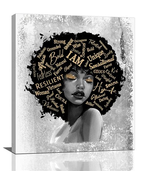 buy african american wall art black art framed abstract wall picture black gold afro woman
