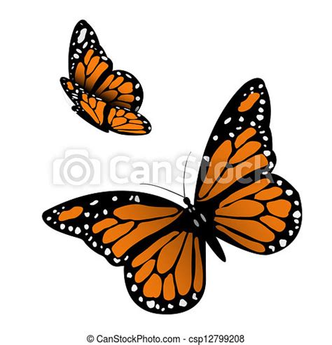 Vector Clip Art de mariposa, monarca - monarca, mariposa, vector ...