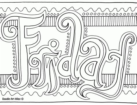 Free Days Of The Week Printable Coloring Pages, Download Free Days Of