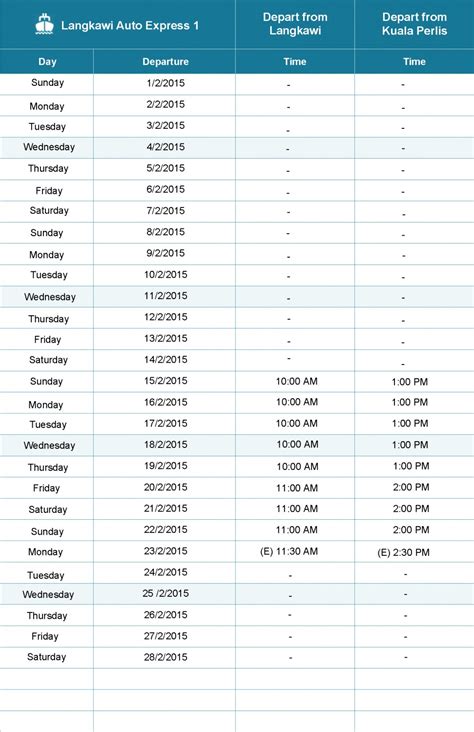 Langkawi auto express sdn bhd home facebook. Schedule (backup)