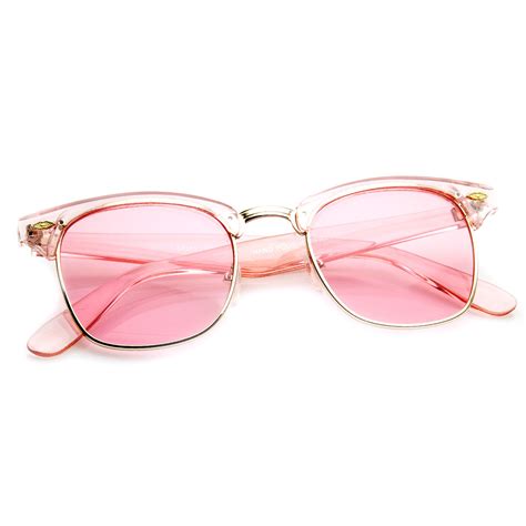 colorful half frame semi rimless horn rimmed color tint sunglasses sunglass la