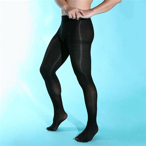 Sexy Mens Pantyhose Lingerie Pouch Sheer Stockings Ultra Thin Tights