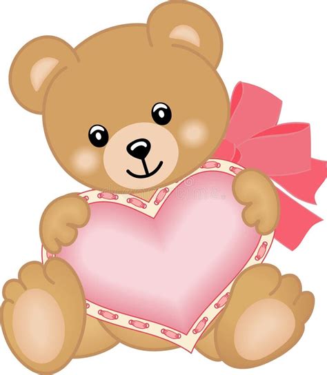 Cute Teddy Bear With Heart Stock Vector Illustration Of Bear 26930653