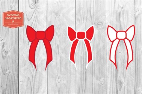 Red Christmas Bow Svg File Png  Pdf Dxf Cut File Print 176937