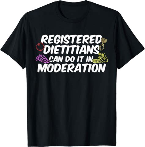 Registered Dietitian Rd Moderation Nutritionist Rdn Da1 T Shirt Clothing Shoes