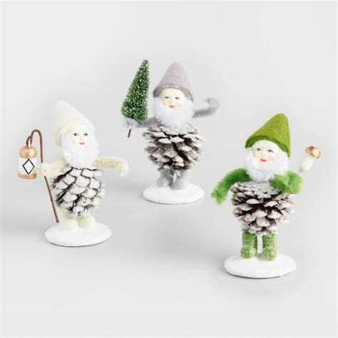 Pinecone Gnomes Set Of 3 Christmas Crafts Affordable Christmas