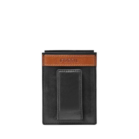 Fossil genuine woven leather magnetic money clip. Fossil Quinn Leather Magnetic Card Case Slim Money Clip Front Pocket Wallet | eBay