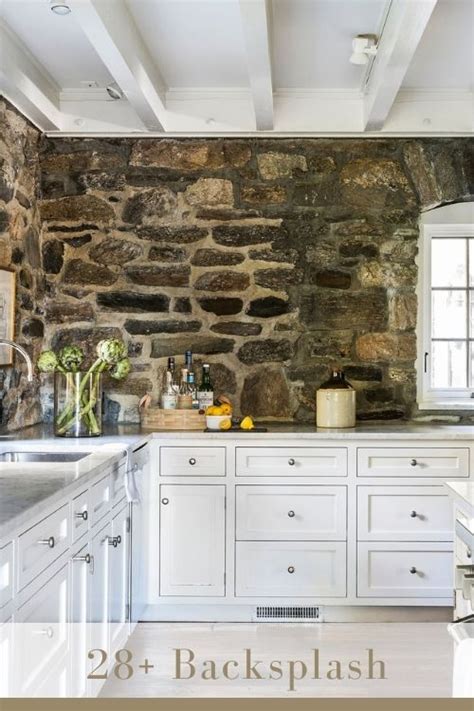 Rustic Stone Backsplash Natural Organic Stone Walls