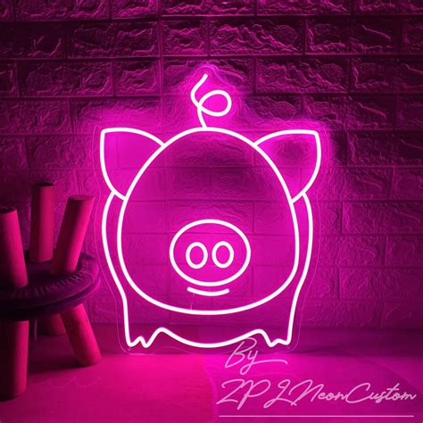 Cute Pig Neon Sign Custom Animal Neon Sign Pets Shop Signage Led Light