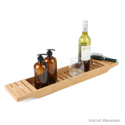 This bathtub caddy tray comes with rubber grips that will ensure your tray does not slip. Freestanding Bathtub Caddy Tray Bamboo Great For Keeping ...