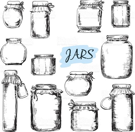 Jars Set Of Hand Drawn Illustrations Jar How To Draw Hands Drawing