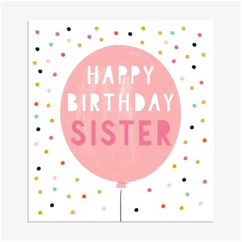 Sister Card Pink Balloon