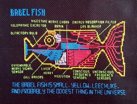 Babel Fish Cross Stitch Pattern Hitchhikers Guide To The Etsy