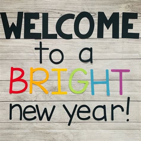 Welcome To A Bright New Year Bulletin Board Cutout Etsy In 2021