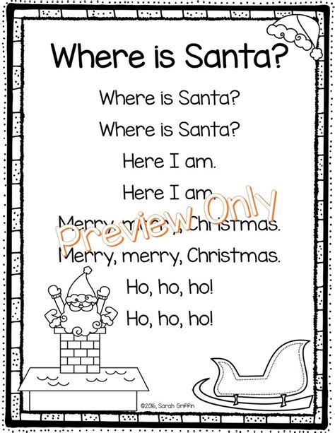 Where Is Santa Christmas Poem For Kids Preschool Christmas Songs