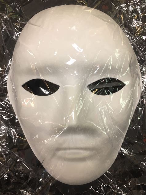 White Full Face Mask Craft Diy Art Supply Teacher Paper Mache