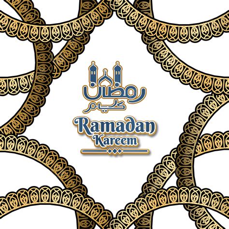 Gambar Salam Ramadhan Dengan Bingkai Ilustrasi Pola Lingkaran Emas