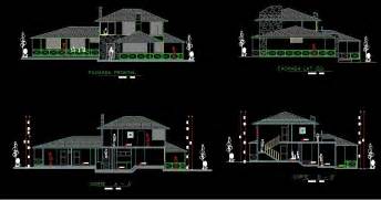 2 Storeys House With Garden 2d Dwg Full Project For