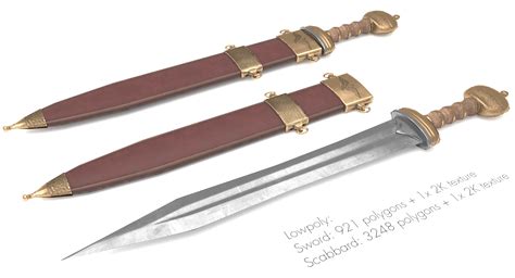 Roman Sword Model Turbosquid 1153613