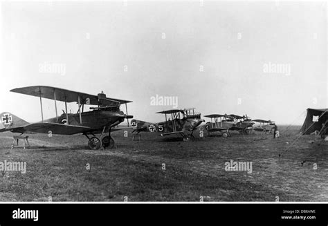 First World War Wwi Aerial Warfare Aeroplanes Germany Group Of