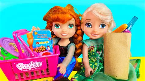 Barbie Doll And Elsa Anna Toddlers In The Supermarket Magic Portal