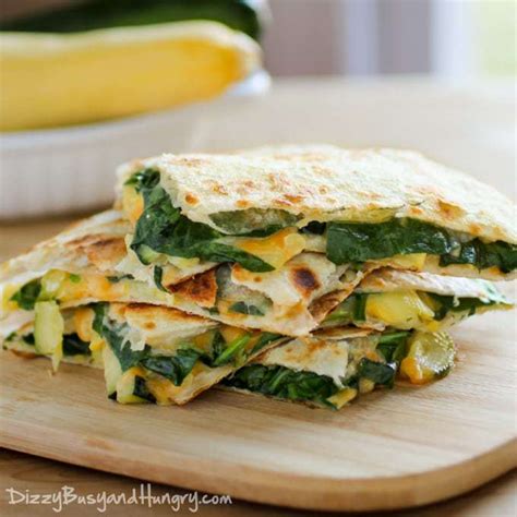Cheesy Zucchini Spinach Quesadillas Dizzy Busy And Hungry