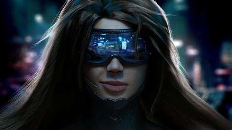 Wallpaper People Video Games Women Cyberpunk Long Hair Sunglasses Space Glasses
