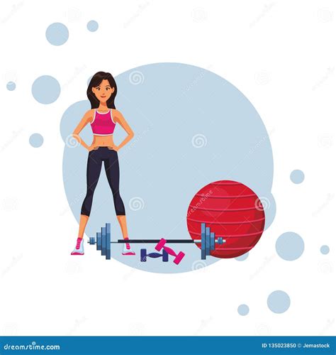 Fit Woman Doing Exercise Stock Vector Illustration Of Lifestyle