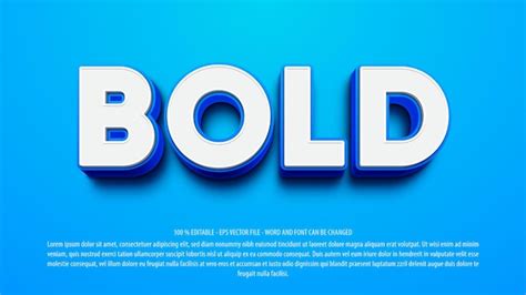Premium Vector Blue Bold 3d Editable Text Effect