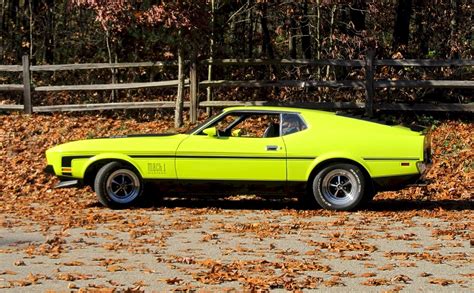 Bright Lime Green 1971 Mach 1 Ford Mustang Fastback Mustangattitude