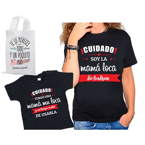Conjunto De Camisetas Para Mama E Hija Tengo Una Mamá Loca