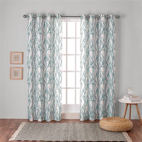 Exclusive Home Curtains Branches Linen Blend Grommet Top Curtain Panel