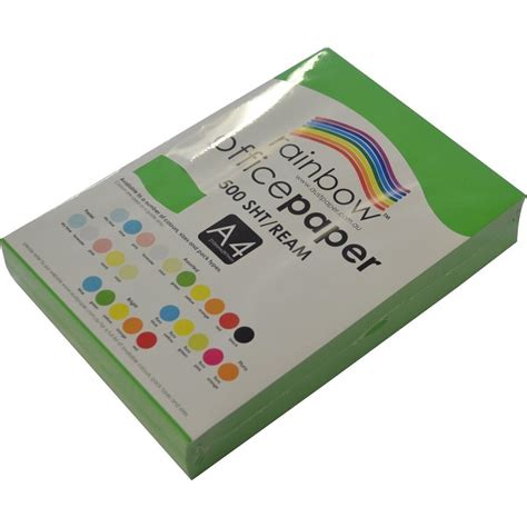 OFFICE PAPER|Coloured Paper|Rainbow OFFICE PAPER 80gsm A4 Brights Green