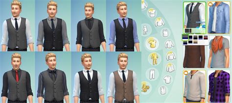 Mod The Sims Vest With Shirt Tie And Rolled Sleeves Outfit For Males