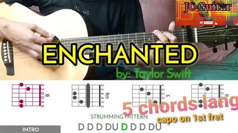 Guitar Chords Enchanted Taylor Swift With Strumming Pattern Jc