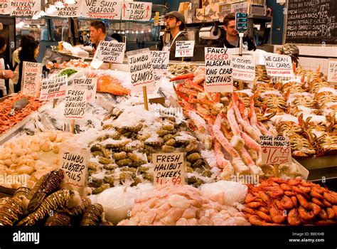 Usa Wa Seattle Pike Place Market Seafood Display At Market