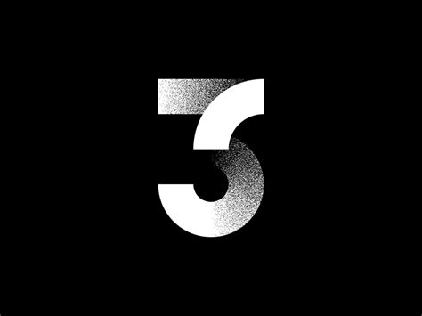 Three Geometric Design Art Numbers Typography Banner Design Inspiration