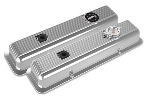 Holley Valve Covers Muscle Series Finned Polished Finish Chevrolet Small Block