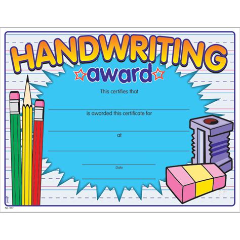 Handwriting Award Certificate Jones School Supply