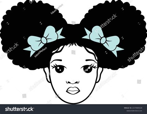 Afro Puff African American Girl Vector Stock Vector Royalty Free