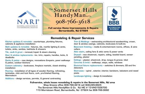 Expert Home Improvements And Repairs By The Somerset Hills Handyman