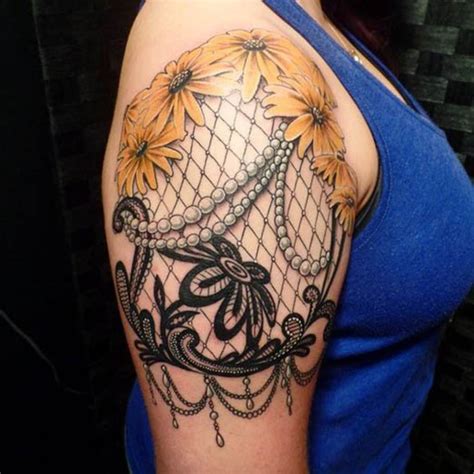 Feminine Shoulder Cap Tattoos Tattoo Ideas Artists And Models Lace