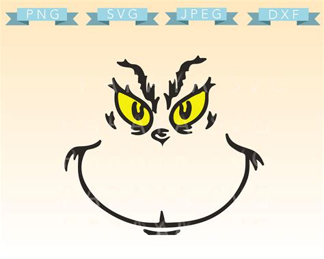 Download Grinch face Cut File - SVG, PNG, JPEG, dxf - Cricut ...