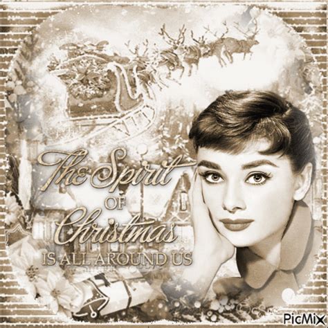 Audrey Hepburn Winterchristmas Sepia Picmix