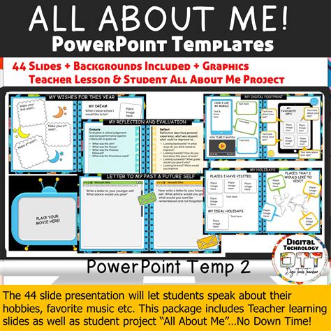 All About Me Powerpoint Template 2 Editable Back To School Etsy
